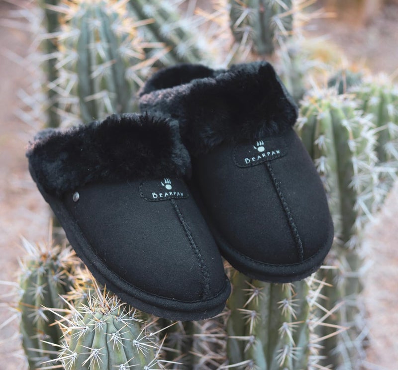 BEARPAW Women's Loki Slippers Black Size 6 | Soft Suede Indoor & Outdoor Slippers | Comfortable & Lightweight Footwear for Women - Image 5